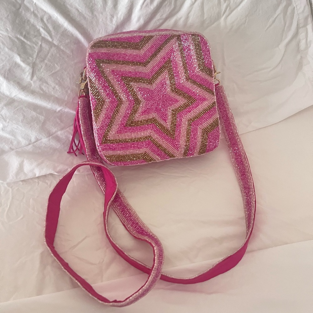Moyna Beaded Custom Pink Star Bag
